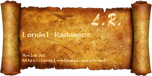 Lendel Radamesz névjegykártya